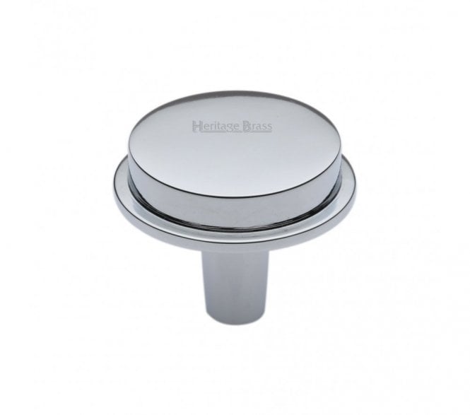 Heritage Brass C4592 Flat Top Round Cabinet Knobs - Polished Chrome