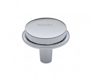 Heritage Brass C4592 Flat Top Round Cabinet Knobs - Polished Chrome