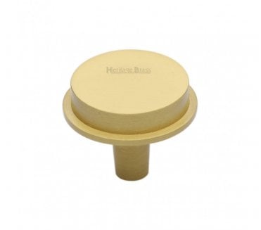 Heritage Brass C4592 Flat Top Round Cabinet Knobs - Satin Brass