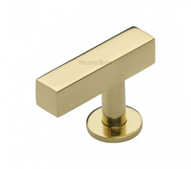 Heritage Brass C4760 Square T-Shaped Cabinet Knob - Polished Brass