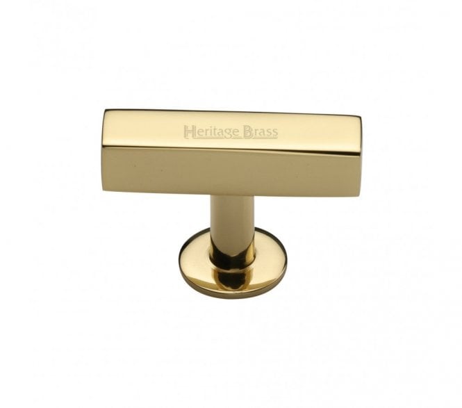 Heritage Brass C4765 Square T-Bar Cabinet Knob 44mm - Polished Brass