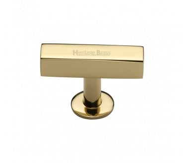 Heritage Brass C4765 Square T-Bar Cabinet Knob 44mm - Polished Brass