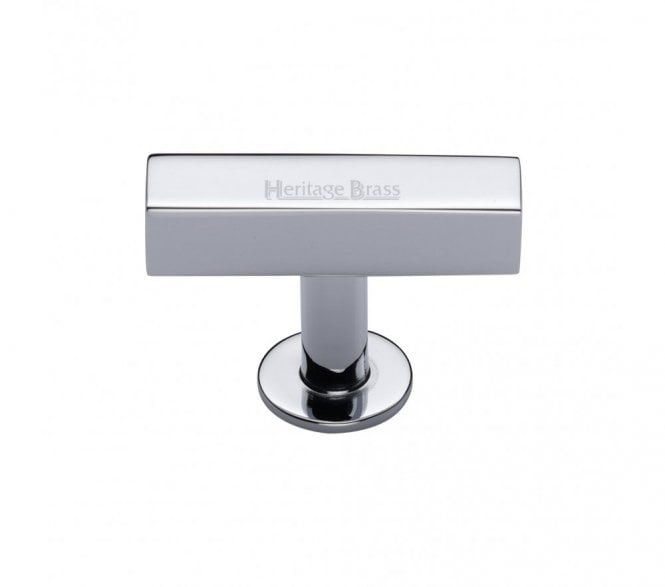Heritage Brass C4765 Square T-Bar Cabinet Knob 44mm - Polished Chrome