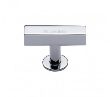 Heritage Brass C4765 Square T-Bar Cabinet Knob 44mm - Polished Chrome