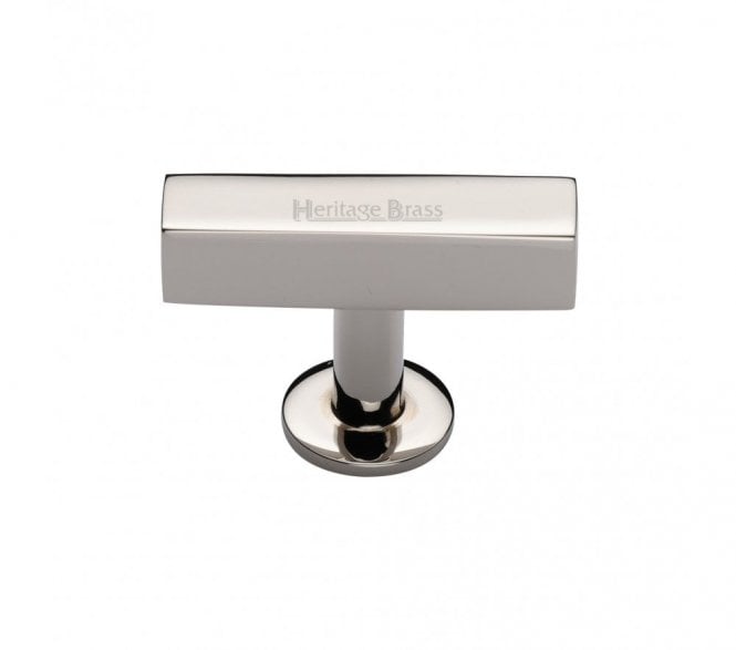 Heritage Brass C4765 Square T-Bar Cabinet Knob 44mm - Polished Nickel