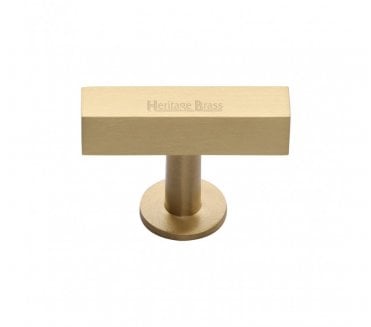 Heritage Brass C4765 Square T-Bar Cabinet Knob 44mm - Satin Brass