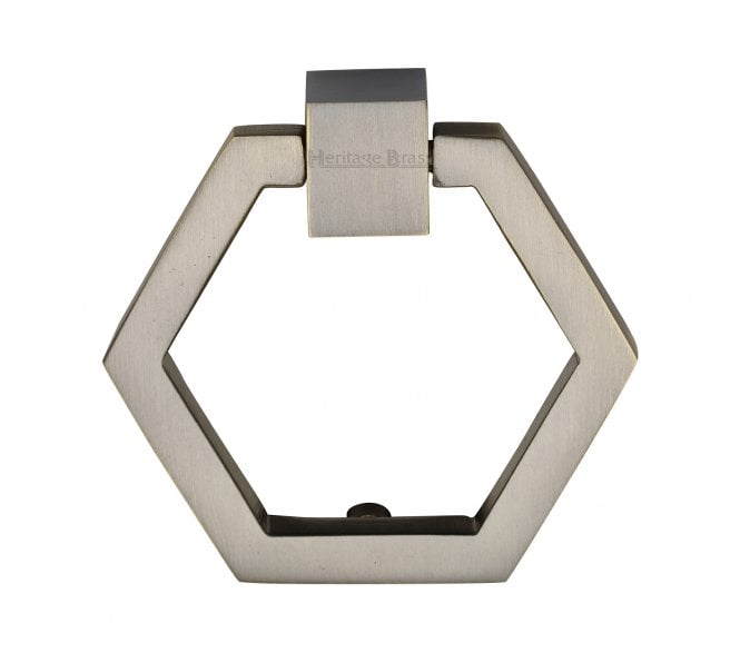 Heritage Brass C6334 Hexagon Cabinet Drop Ring - Antique Brass