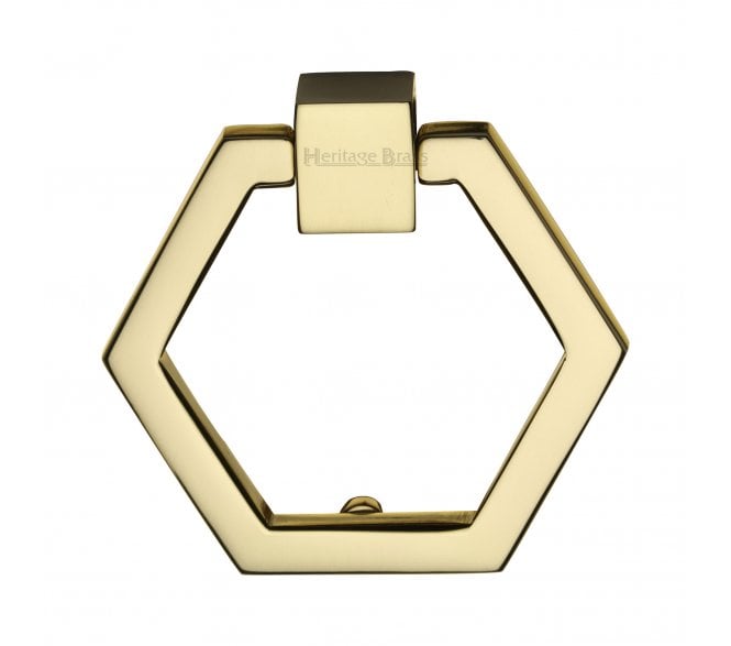 Heritage Brass C6334 Hexagon Cabinet Drop Ring - Polished Brass