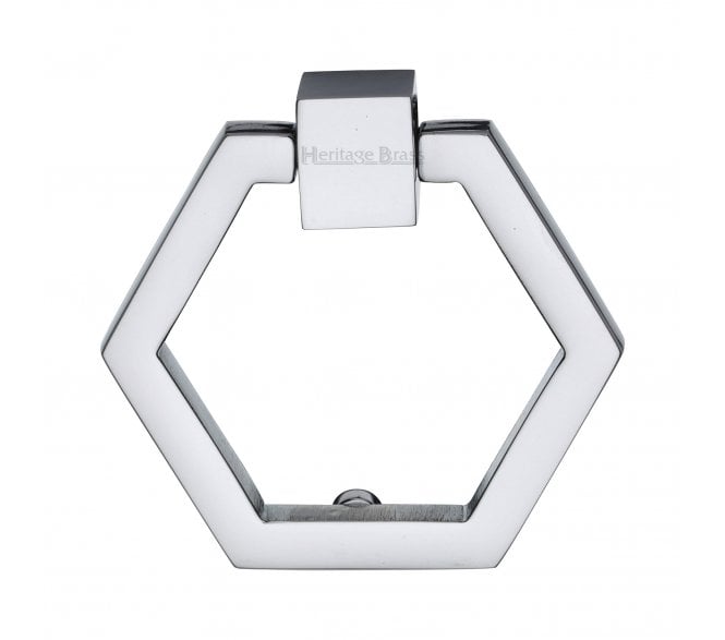 Heritage Brass C6334 Hexagon Cabinet Drop Ring - Polished Chrome
