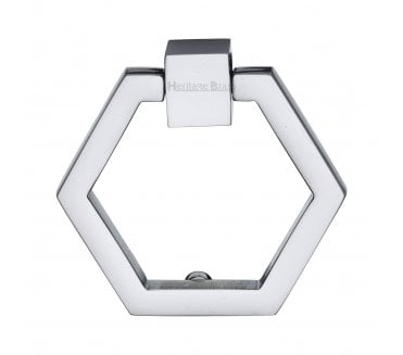 Heritage Brass C6334 Hexagon Cabinet Drop Ring - Polished Chrome