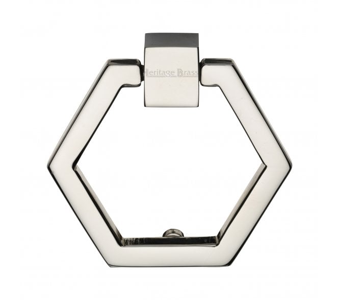 Heritage Brass C6334 Hexagon Cabinet Drop Ring - Polished Nickel