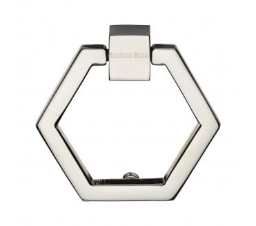 Heritage Brass C6334 Hexagon Cabinet Drop Ring - Polished Nickel