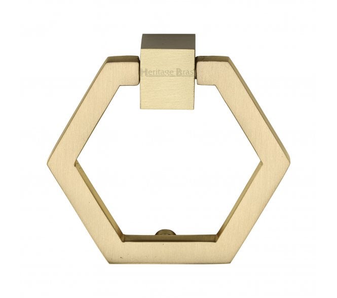 Heritage Brass C6334 Hexagon Cabinet Drop Ring - Satin Brass