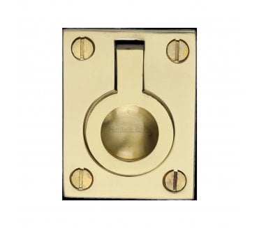 Heritage Brass C6337 Flush Ring Pull - Polished Brass