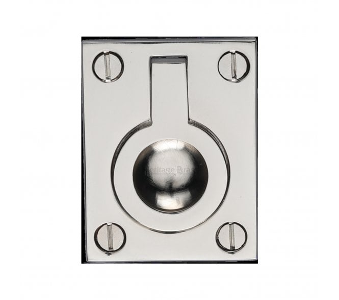 Heritage Brass C6337 Flush Ring Pull - Polished Nickel