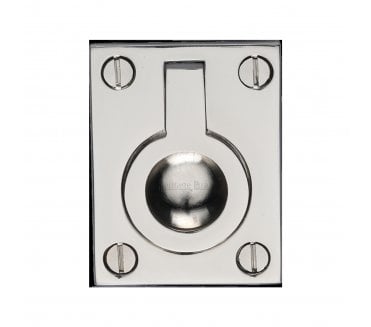 Heritage Brass C6337 Flush Ring Pull - Polished Nickel