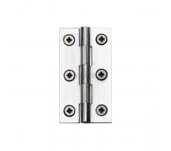 Heritage Brass Cabinet Hinges 64x35mm - Satin Chrome (Pair)