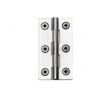 Heritage Brass Cabinet Hinges 64x35mm - Satin Chrome (Pair)