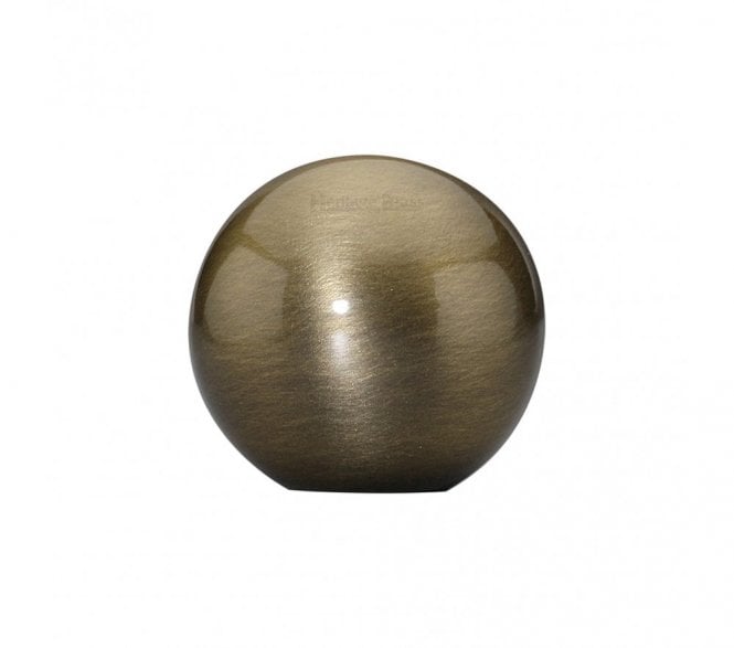 Heritage Brass Cabinet Knob Globe Design - Antique Brass