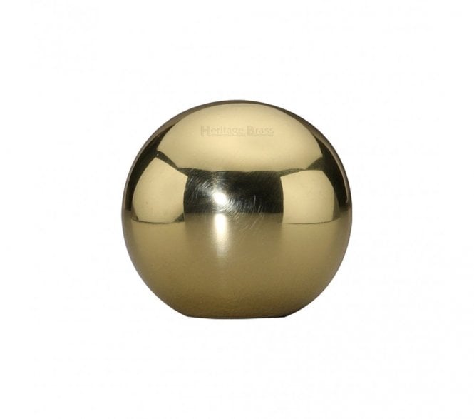 Heritage Brass Cabinet Knob Globe Design - Polished Brass