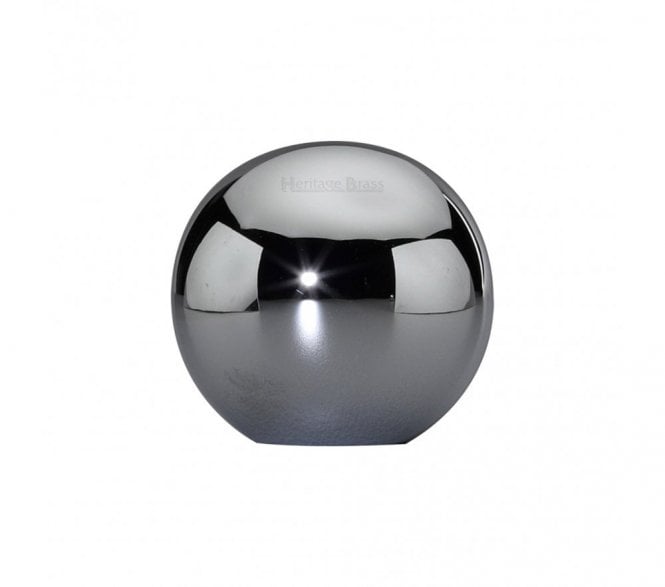 Heritage Brass Cabinet Knob Globe Design - Polished Chrome