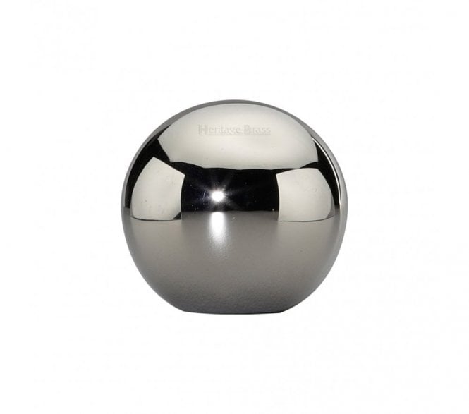 Heritage Brass Cabinet Knob Globe Design - Polished Nickel