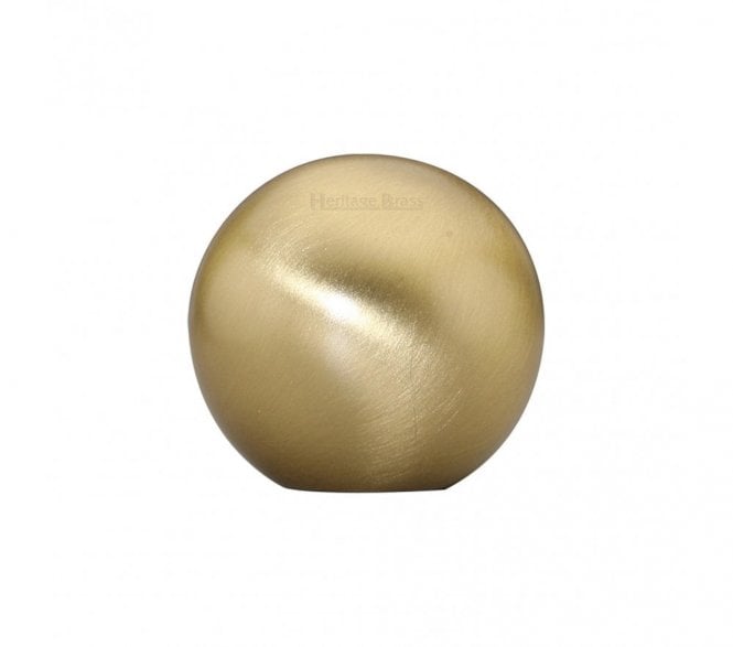 Heritage Brass Cabinet Knob Globe Design - Satin Brass