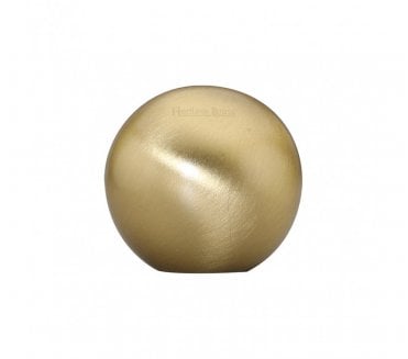 Heritage Brass Cabinet Knob Globe Design - Satin Brass