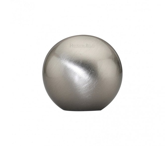Heritage Brass Cabinet Knob Globe Design - Satin Nickel