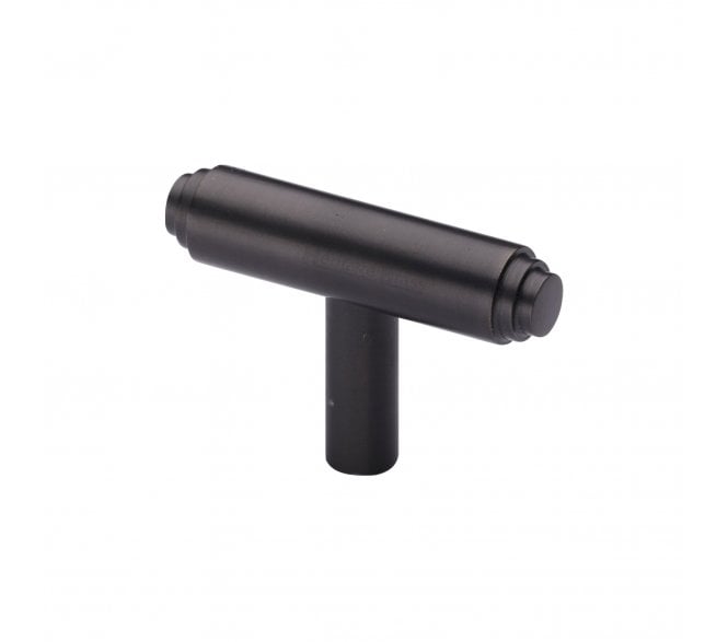 Heritage Brass Cabinet Knob Stepped T-Bar Design 45mm Matt Bronze