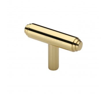 Heritage Brass Cabinet Knob Stepped T-Bar Design 45mm Polished Brass
