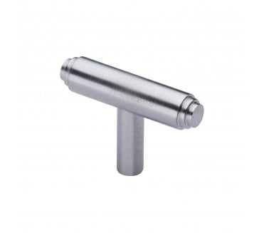 Heritage Brass Cabinet Knob Stepped T-Bar Design 45mm Satin Chrome