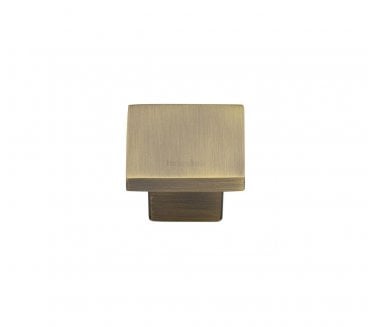 Heritage Brass Cabinet Knobs Classic Square Design - Antique Brass