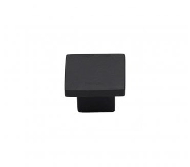 Heritage Brass Cabinet Knobs Classic Square Design - Matt Black