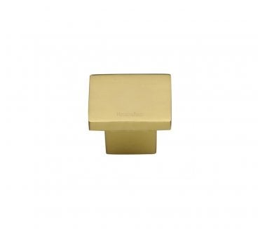 Heritage Brass Cabinet Knobs Classic Square Design - Polished Brass