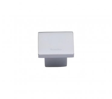 Heritage Brass Cabinet Knobs Classic Square Design - Polished Chrome