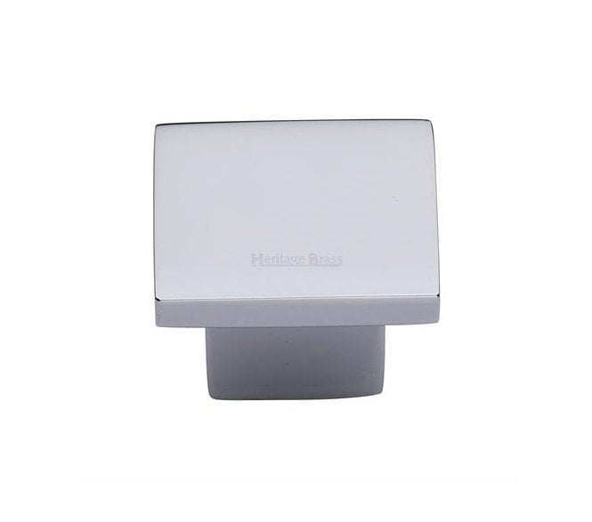 Heritage Brass Cabinet Knobs Classic Square Design - Polished Chrome