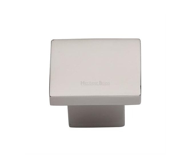 Heritage Brass Cabinet Knobs Classic Square Design - Polished Nickel