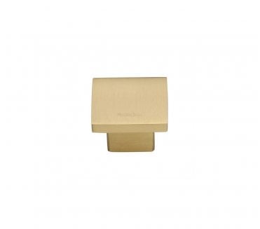 Heritage Brass Cabinet Knobs Classic Square Design - Satin Brass