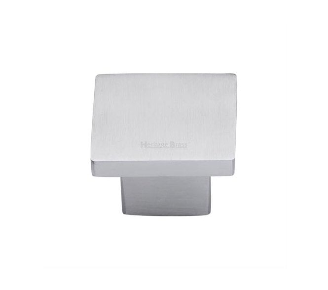 Heritage Brass Cabinet Knobs Classic Square Design - Satin Chrome