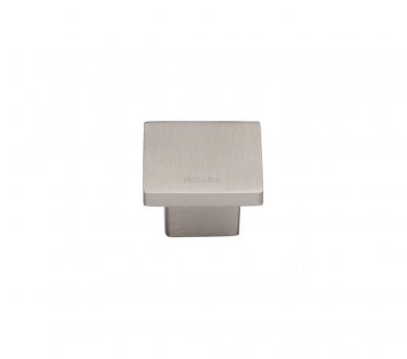 Heritage Brass Cabinet Knobs Classic Square Design - Satin Nickel