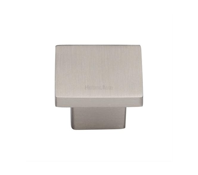 Heritage Brass Cabinet Knobs Classic Square Design - Satin Nickel