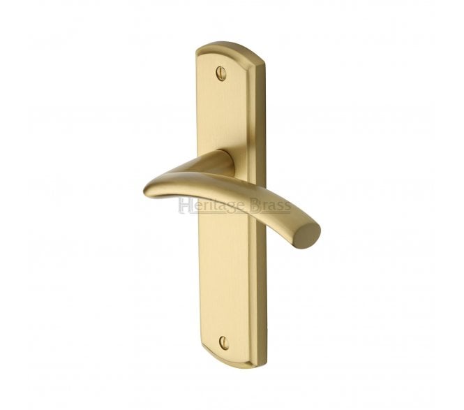 Heritage Brass Centaur Door Handles On Backplate - Satin Brass