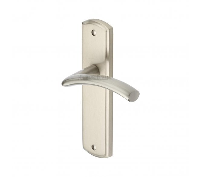 Heritage Brass Centaur Door Handles On Backplate - Satin Nickel