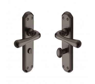 Heritage Brass Charlbury Door Handles On Backplate - Matt Bronze