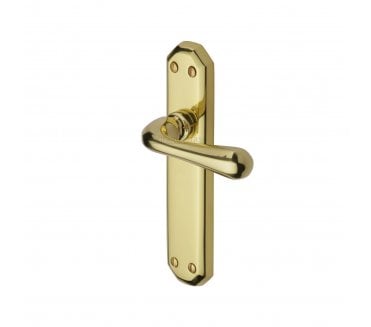 Heritage Brass Charlbury Door Handles On Backplate - Polished Brass