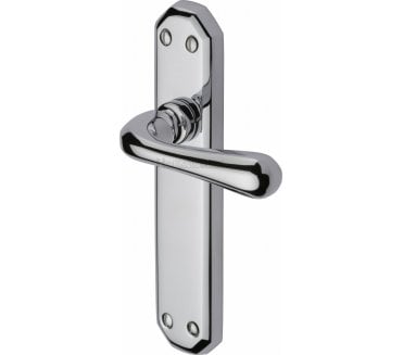 Heritage Brass Charlbury Door Handles On Backplate - Polished Chrome