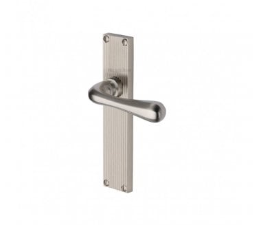 Heritage Brass Charlbury On Reeded Backplate - Satin Nickel