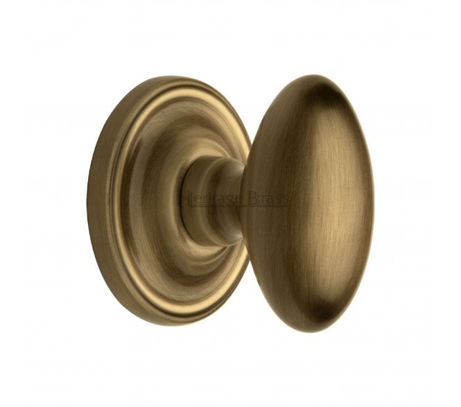 Heritage Brass Chelsea Oval Mortice Knobs - Antique Brass