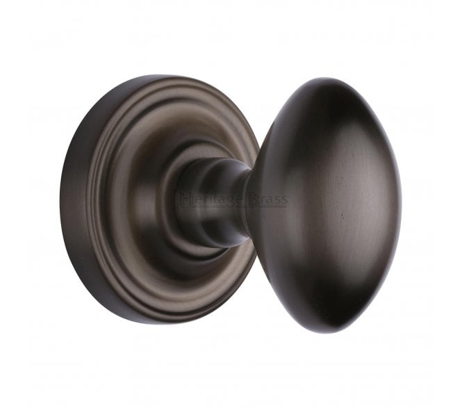 Heritage Brass Chelsea Oval Mortice Knobs - Matt Bronze